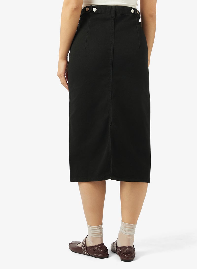 Ginger Denim Straight Fit Midi Skirt - Image 3